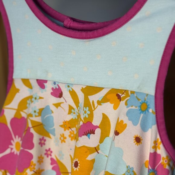 Matilda Jane pink and blue Floral Ruffle Tunic Girls 4 Bright & Playful Colors - Picture 5 of 8